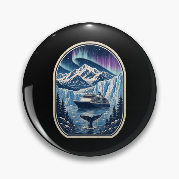 Item preview, Vintage Arctic Cruise Ship Whale Polar Lights Design designed and sold by snowry.