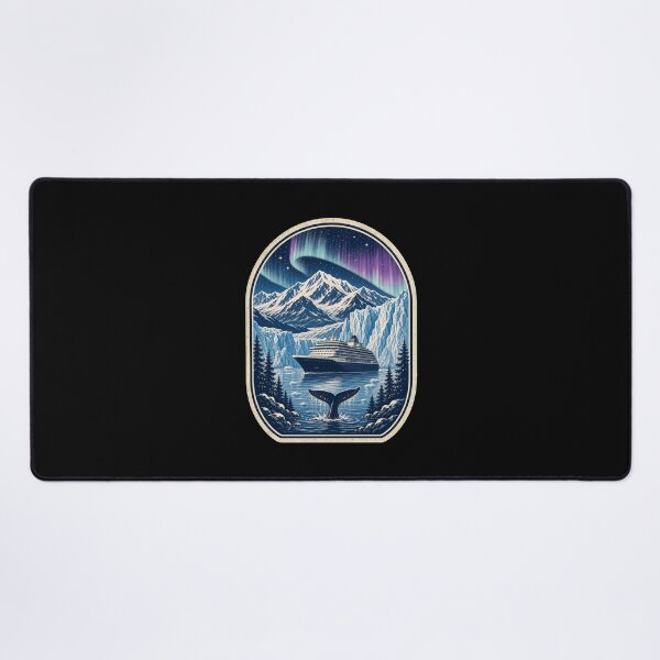 Item preview, Vintage Arctic Cruise Ship Whale Polar Lights Design designed and sold by snowry.