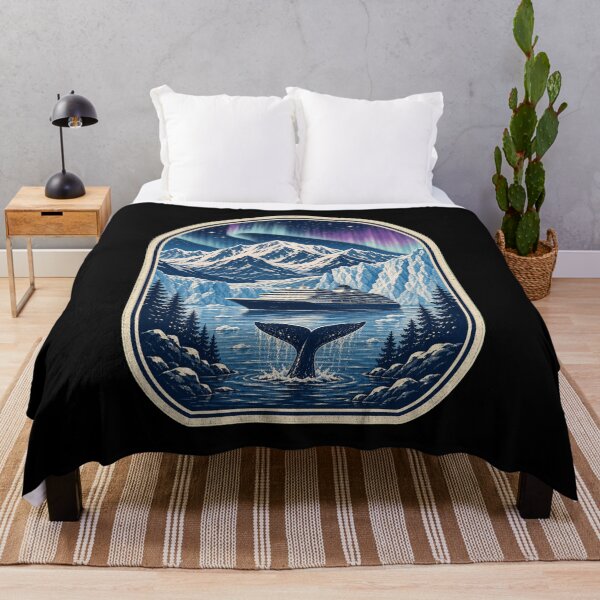 Item preview, Vintage Arctic Cruise Ship Whale Polar Lights Design designed and sold by snowry.