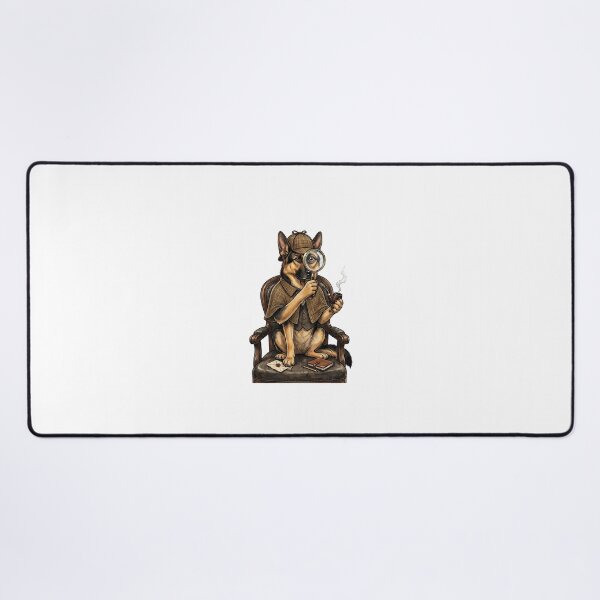 Item preview, German Shepherd Detective Sherlock Holmes Vintage Illustration designed and sold by PictoVibe.
