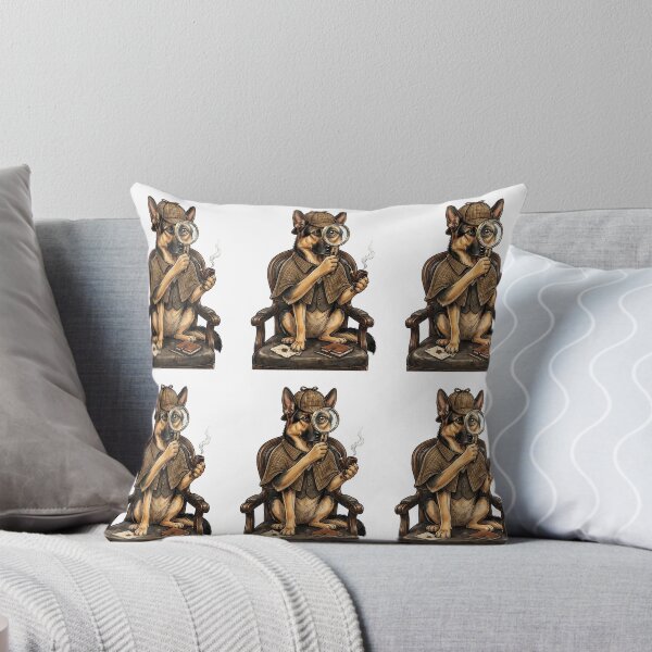 Item preview, German Shepherd Detective Sherlock Holmes Vintage Illustration designed and sold by PictoVibe.