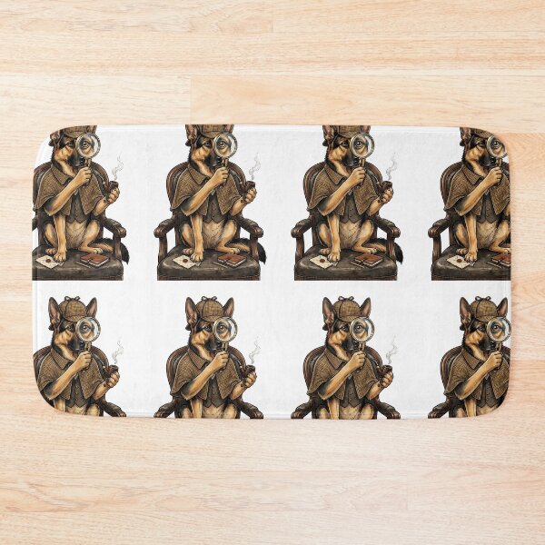 Item preview, German Shepherd Detective Sherlock Holmes Vintage Illustration designed and sold by PictoVibe.