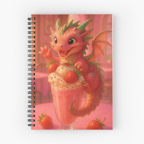 Item preview, Cute Strawberry Milkshake Dragon | Kawaii Fantasy designed and sold by Joammiyon.