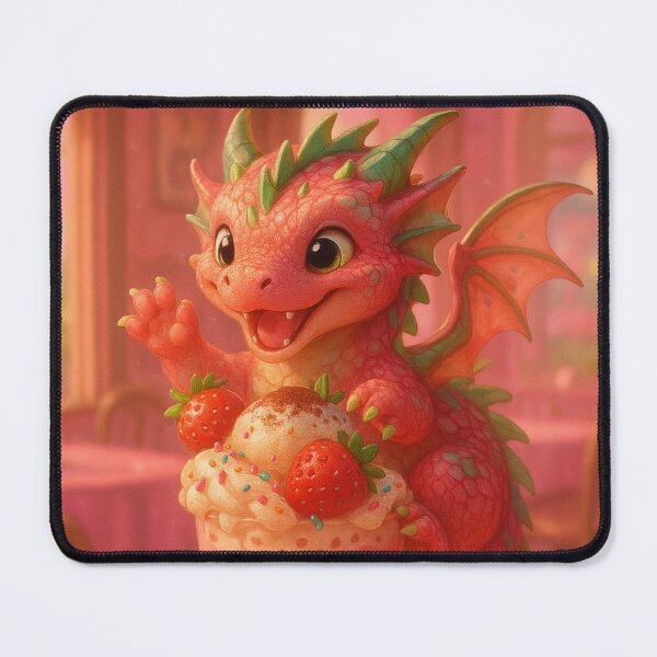 Item preview, Cute Strawberry Milkshake Dragon | Kawaii Fantasy designed and sold by Joammiyon.