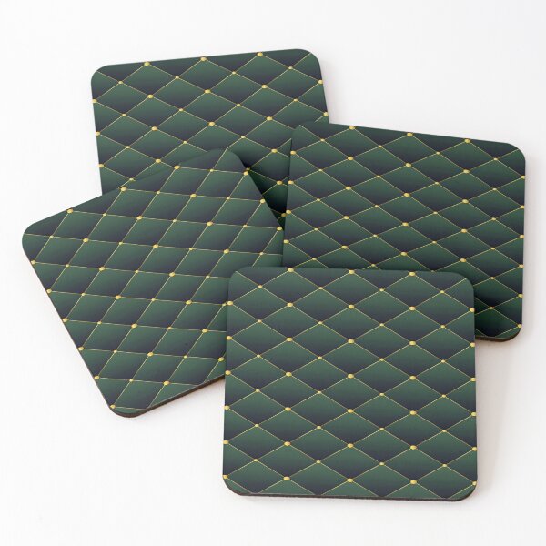 Item preview, Elegant Geometric Pattern Featuring Raised Diamonds with Golden Highlights Set Against a Deep Green Background for Contemporary Style designed and sold by Matt_Smith.