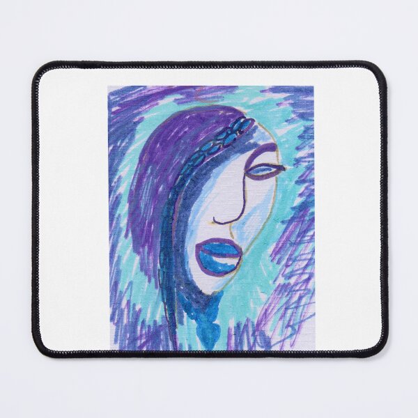 Item preview, Female Portrait in Shades of Blue designed and sold by Lusx.