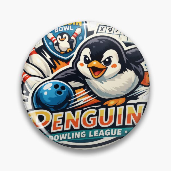 Item preview, Penguin Bowling League Retro Sports Mascot designed and sold by TheRealTaria.
