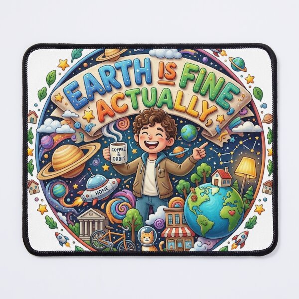 Item preview, EARTH IS FINE, ACTUALLY designed and sold by likbatonboot.