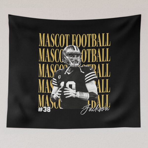 Item preview, Mascot Football Number 38 Jackson Black Gold Quarterback Fan Graphic designed and sold by LauraWise29471.