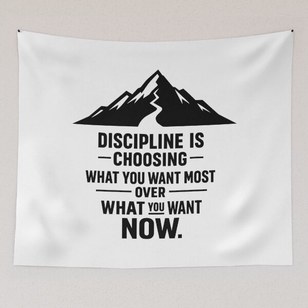 Item preview, Discipline Over Motivation Inspirational Quote designed and sold by NovaCutCrafts.
