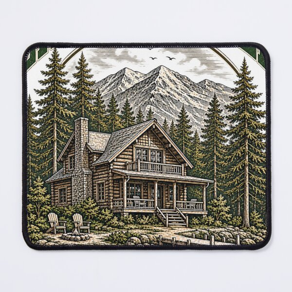 Item preview, Vintage Georgia Lakeside Cabin Graphic designed and sold by NzrProcreate.