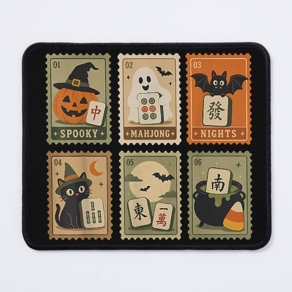 Item preview, Spooky Mahjong Nights Vintage Halloween Stamps designed and sold by VioletNance.