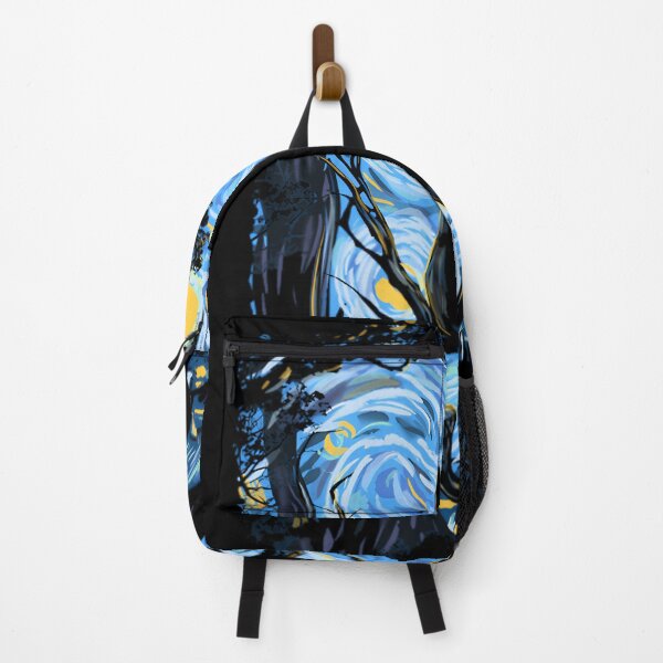 Item preview, Black Cat Sitting Tree Branch Starry Night Van Gogh Poster designed and sold by kukii88.