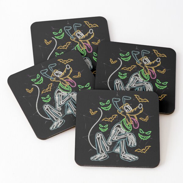 Item preview, Pluto Skeleton Halloween Neon Spider Web Bats Cartoon Design designed and sold by RobertLe97936.