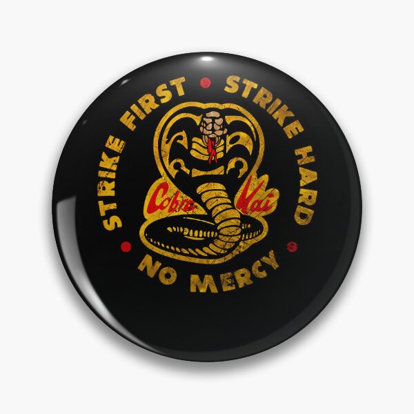 Item preview, Cobra Kai Karate Dojo Crest Strike First No Mercy Poster designed and sold by kukii88.
