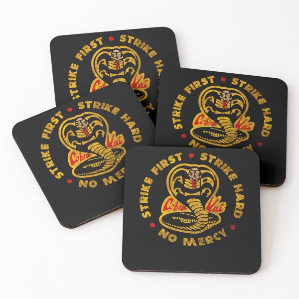Item preview, Cobra Kai Karate Dojo Crest Strike First No Mercy Poster designed and sold by kukii88.