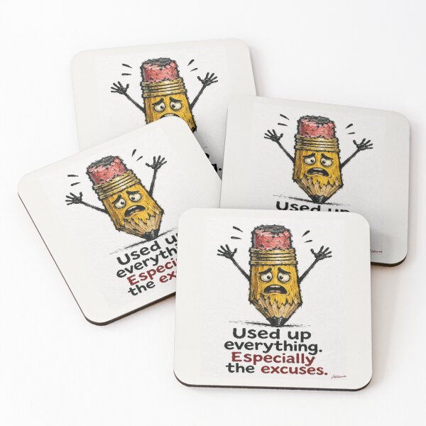 Item preview, Exhausted Pencil Worn Eraser Surrender Funny School Cartoon Art designed and sold by Artisticanvas.