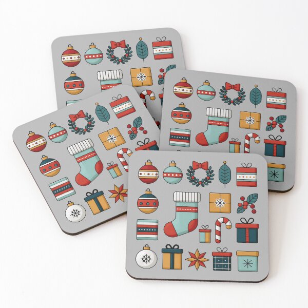 Item preview, Festive Christmas Elements Pattern and Icons Art designed and sold by colorful-white.