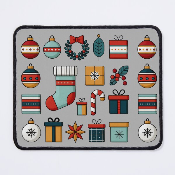 Item preview, Festive Christmas Elements Pattern and Icons Art designed and sold by colorful-white.