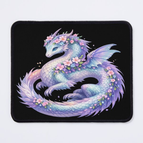 Item preview, Enchanted Floral Dragon – Magical Pastel Fantasy designed and sold by TroviTutto.