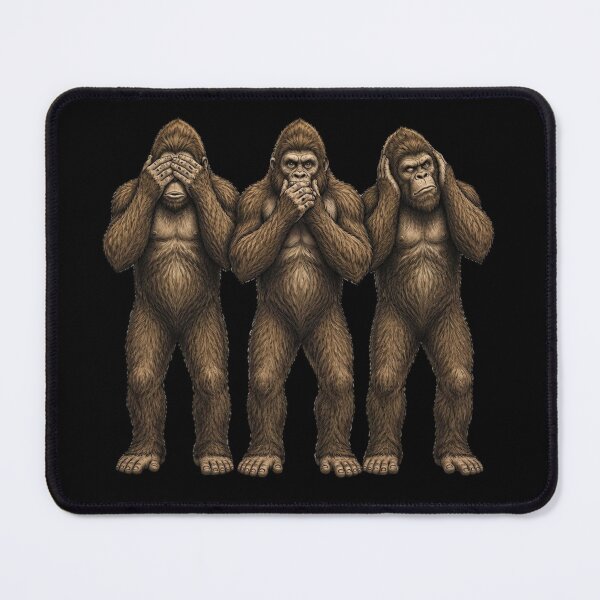 Item preview, Three Wise Bigfoots See No Evil Speak No Evil Hear No Evil designed and sold by Swanny's Custom T-shirt and Gift Designs.