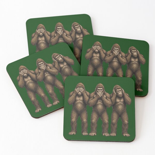 Item preview, Three Wise Bigfoots See No Evil Speak No Evil Hear No Evil designed and sold by Swanny's Custom T-shirt and Gift Designs.