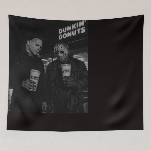 Item preview, Michael Myers Tshirts Jason Voorhees Drink Dunkin' Donuts 90s Horror designed and sold by Hydlaaksmndriss.
