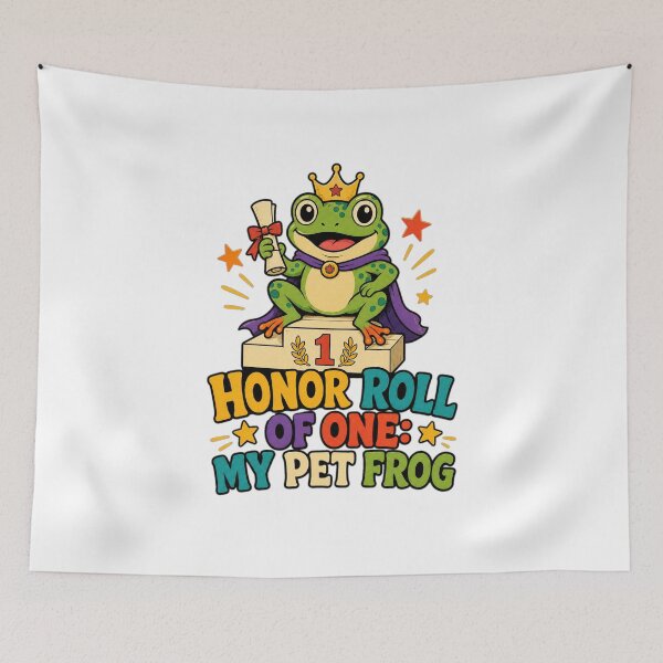 Item preview, Back to School Honor Roll Pet Frog | Funny School Frog Art designed and sold by Uglyandcute.