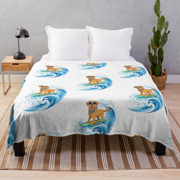 Item preview, Labrador Retriever Surfer with Sunglasses and Surfboard Illustration designed and sold by PictoVibe.