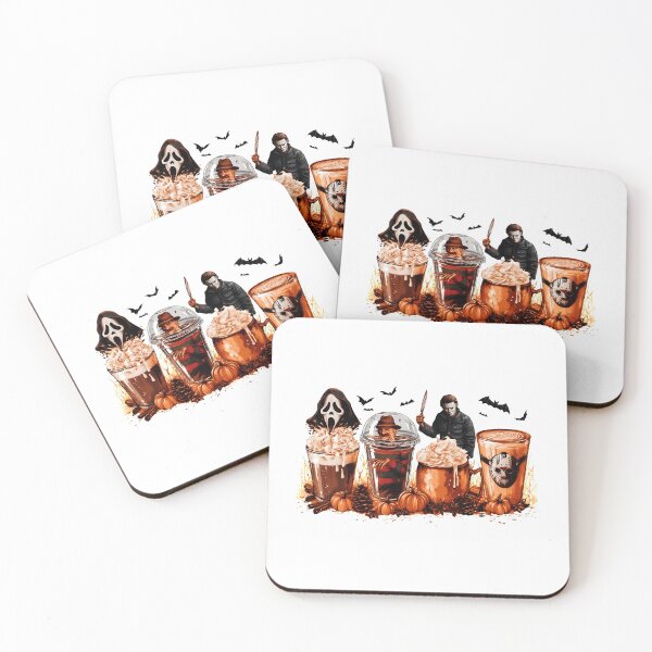 Item preview, Spooky Halloween Horror Coffee With Classic Slasher Icons designed and sold by KristenYo30998.