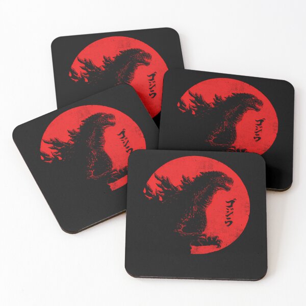 Item preview, Godzilla Red Sun Japanese Kaiju Silhouette Poster designed and sold by MorbyGanaWho.