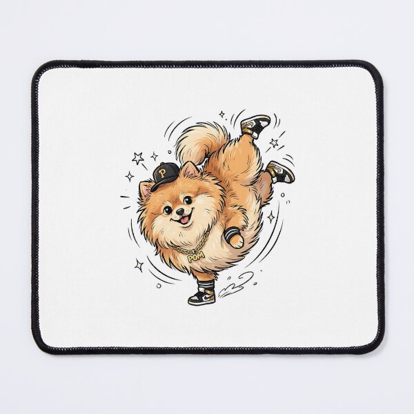 Item preview, Pomeranian Hip Hop Dancer with Gold Chain and Cap Cartoon designed and sold by PictoVibe.