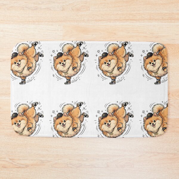 Item preview, Pomeranian Hip Hop Dancer with Gold Chain and Cap Cartoon designed and sold by PictoVibe.