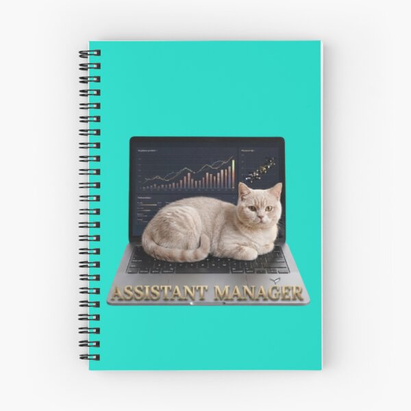 Item preview, Assistant Manager Cat - Funny Office Cat Lying on Laptop Art designed and sold by Northern Glow Art.