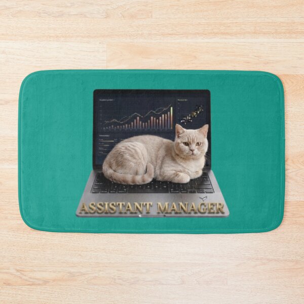 Item preview, Assistant Manager Cat - Funny Office Cat Lying on Laptop Art designed and sold by Northern Glow Art.