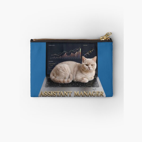 Item preview, Assistant Manager Cat - Funny Office Cat Lying on Laptop Art designed and sold by Northern Glow Art.