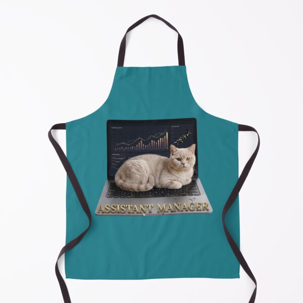 Item preview, Assistant Manager Cat - Funny Office Cat Lying on Laptop Art designed and sold by Northern Glow Art.
