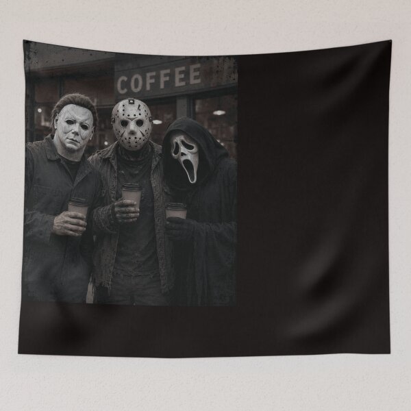 Item preview, Michael Myers Tshirts Jason Voorhees Ghost Face Dunkin Donuts Halloween Horror designed and sold by Hydlaaksmndriss.