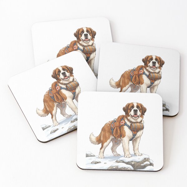 Item preview, Saint Bernard Mountain Rescuer with Barrel Collar and Rope designed and sold by PictoVibe.