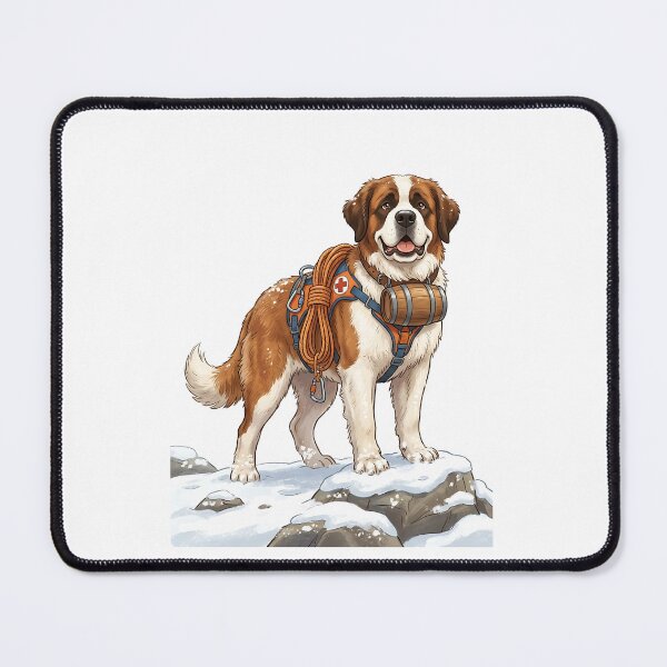 Item preview, Saint Bernard Mountain Rescuer with Barrel Collar and Rope designed and sold by PictoVibe.