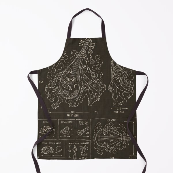 Item preview, Japanese Yokai Blueprint Biwa Bokuboku Instrument Diagram designed and sold by OddGarage.