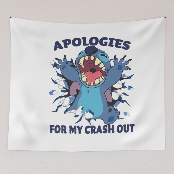 Item preview, Disney Stitch Apologies for My Crash Out Funny Meme designed and sold by GoldenField41.