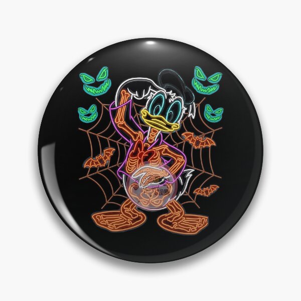 Artikelvorschau, Donald Duck Skelett Halloween Neon Spinnweben Fledermäuse Cartoon Design entworfen und verkauft von EdwardSch73241.