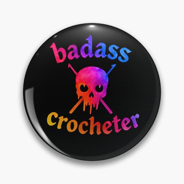 Item preview, Funny crocheter design Skull with crochet hook "crossbones" ~ BADASS CROCHETER  designed and sold by OmStudioz .