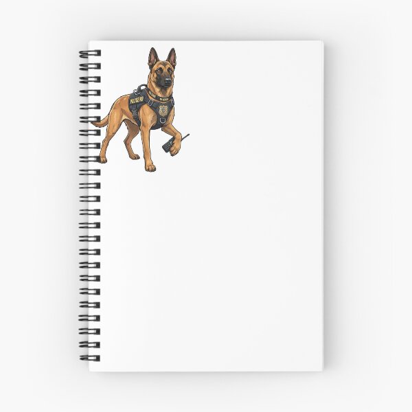 Item preview, Belgian Malinois Police K9 with Badge and Radio Cartoon designed and sold by PictoVibe.