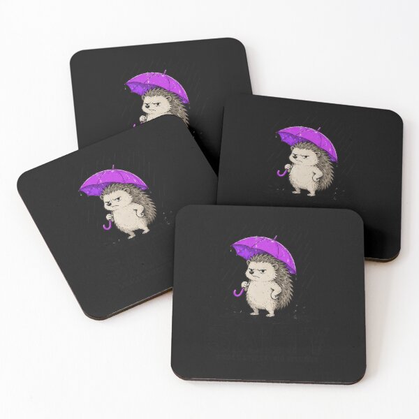 Artikelvorschau, Salty Hedgehog Grumpy Umbrella Rain Funny Animal entworfen und verkauft von markymaarty.