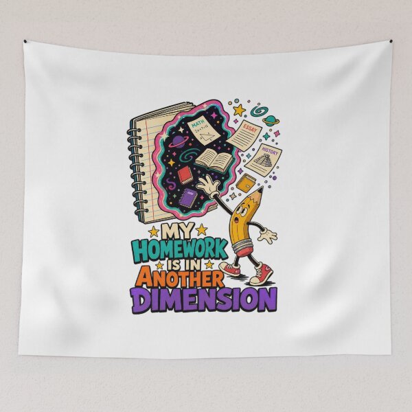 Item preview, Back to School Homework Danger Dimension | Funny Student Art designed and sold by Uglyandcute.