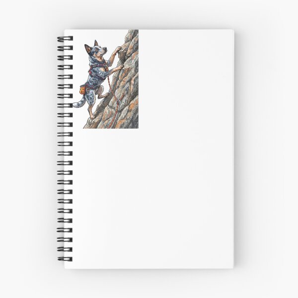 Item preview, Australian Cattle Dog Rock Climber with Harness and Rope Illustration designed and sold by PictoVibe.