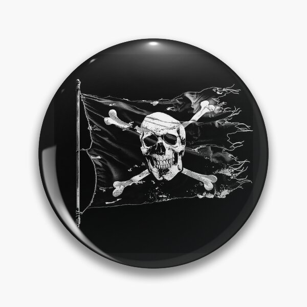 Item preview, Pirate Skull Flag Tattered Jolly Roger Skull and Crossbones designed and sold by inkoutninja.