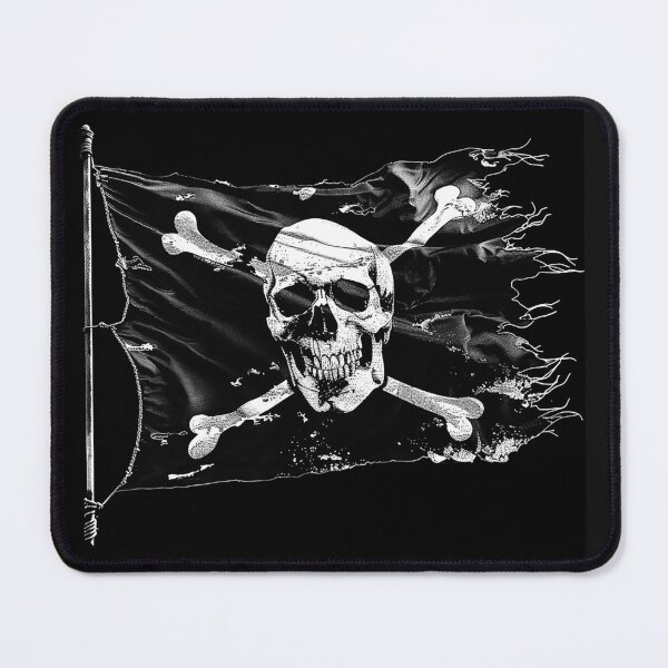 Item preview, Pirate Skull Flag Tattered Jolly Roger Skull and Crossbones designed and sold by inkoutninja.